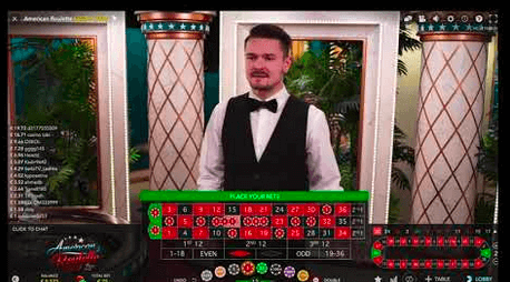 ruleta american con crupier en vivo