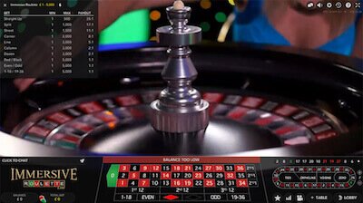 ruleta inmersiva con crupier en vivo